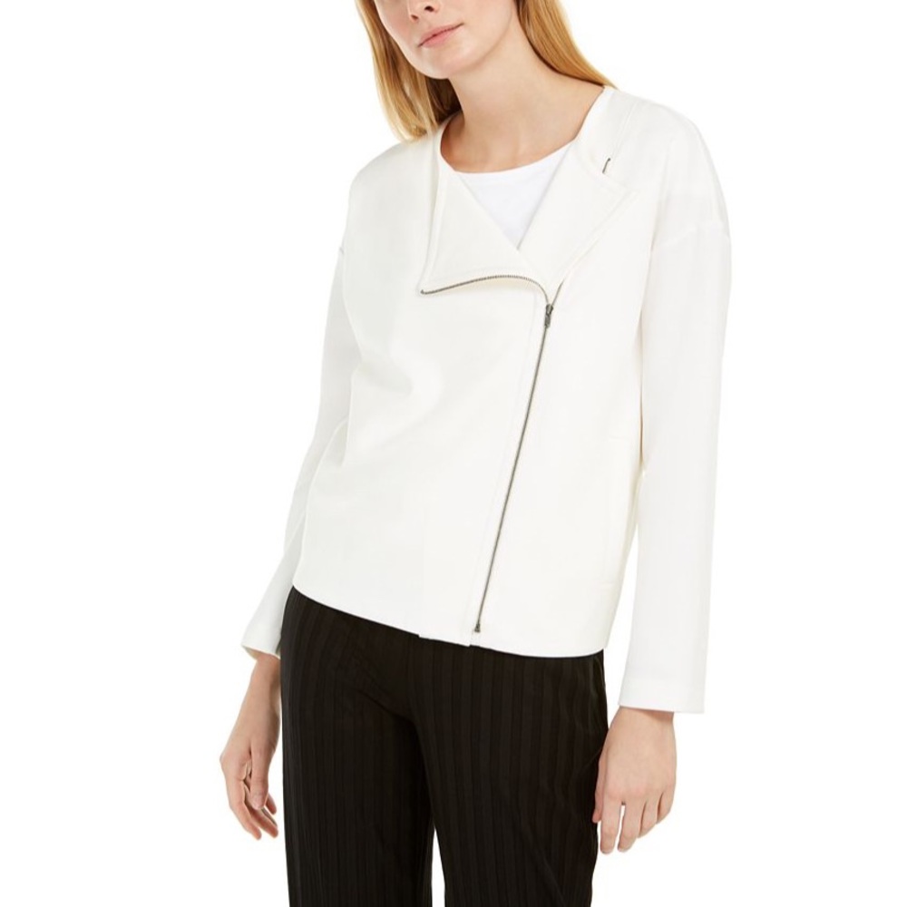 Eileen Fisher Asymmetrical Front Zip Long Sleep Top